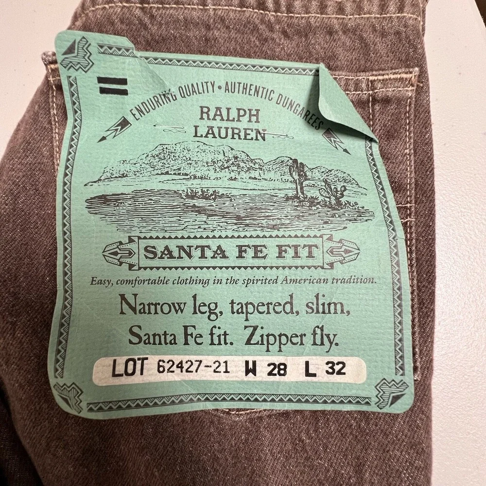 Polo Ralph Lauren Mens 28X32 Brown Santa Fe Fit Narrow Leg Slim Jeans NEW‎